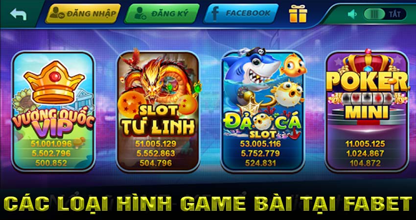 Các loại hình game bài tại Fabet