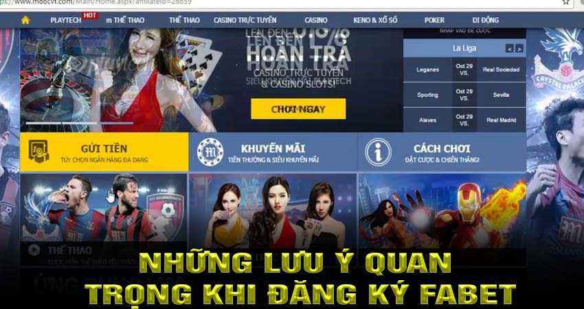 Những lưu ý quan trọng khi đăng ký FABET