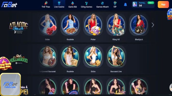 Sảnh Live Casino nóng bỏng và đẳng cấp